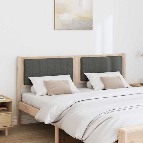 vidaXL Upholstered Headboard Brown 160 cm Solid Pine Wood