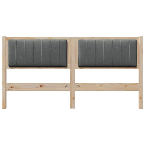 vidaXL Upholstered Headboard Brown 160 cm Solid Pine Wood