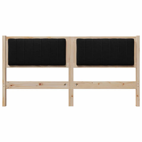 vidaXL Upholstered Headboard Brown 160 cm Solid Pine Wood