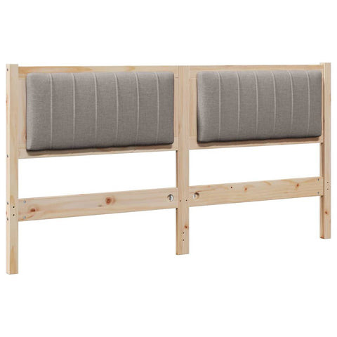 vidaXL Upholstered Headboard Brown 160 cm Solid Pine Wood