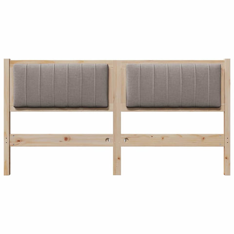 vidaXL Upholstered Headboard Brown 150 cm Solid Pine Wood