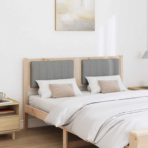 vidaXL Upholstered Headboard Brown 140 cm Solid Pine Wood