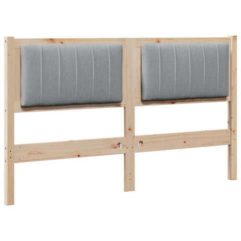 vidaXL Upholstered Headboard Brown 140 cm Solid Pine Wood