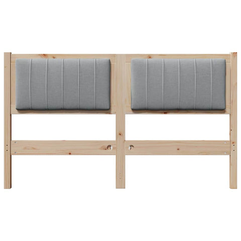 vidaXL Upholstered Headboard Brown 140 cm Solid Pine Wood