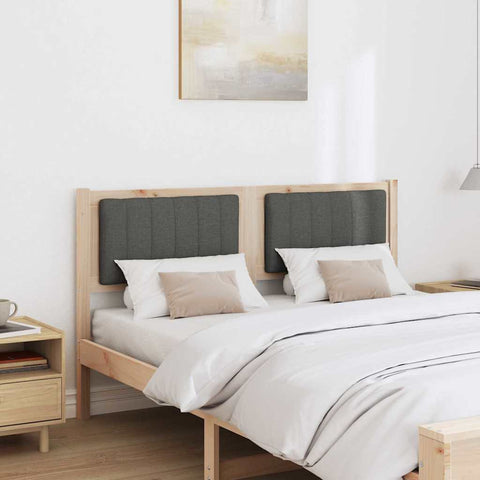 vidaXL Upholstered Headboard Brown 140 cm Solid Pine Wood