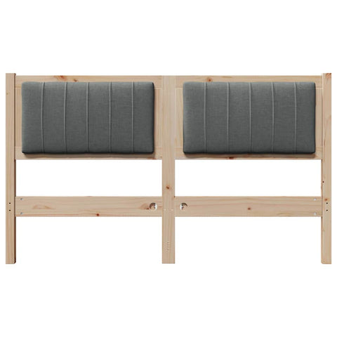 vidaXL Upholstered Headboard Brown 140 cm Solid Pine Wood