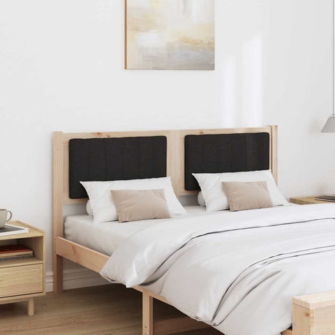 vidaXL Upholstered Headboard Brown 140 cm Solid Pine Wood