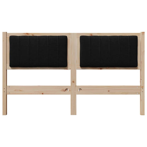 vidaXL Upholstered Headboard Brown 140 cm Solid Pine Wood