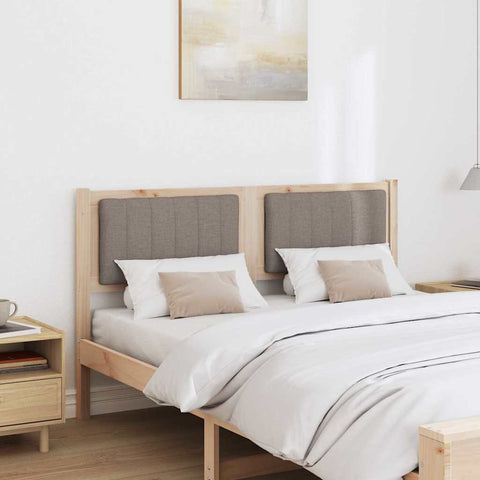 vidaXL Upholstered Headboard Brown 140 cm Solid Pine Wood