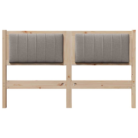 vidaXL Upholstered Headboard Brown 140 cm Solid Pine Wood