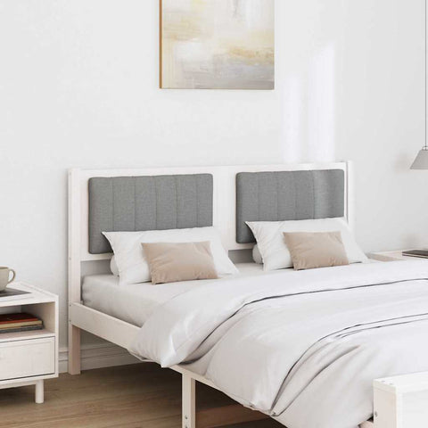vidaXL Upholstered Headboard White 140 cm Solid Pine Wood