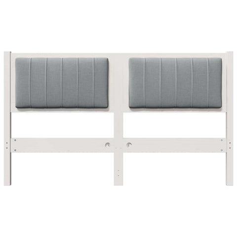 vidaXL Upholstered Headboard White 140 cm Solid Pine Wood
