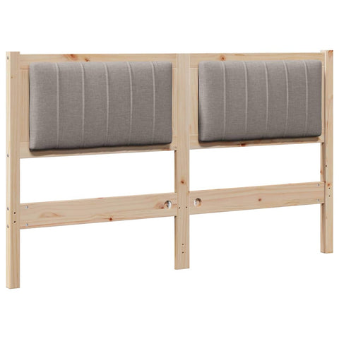 vidaXL Upholstered Headboard Brown 135 cm Solid Pine Wood