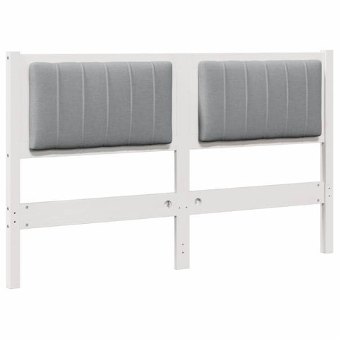 vidaXL Upholstered Headboard White 135 cm Solid Pine Wood