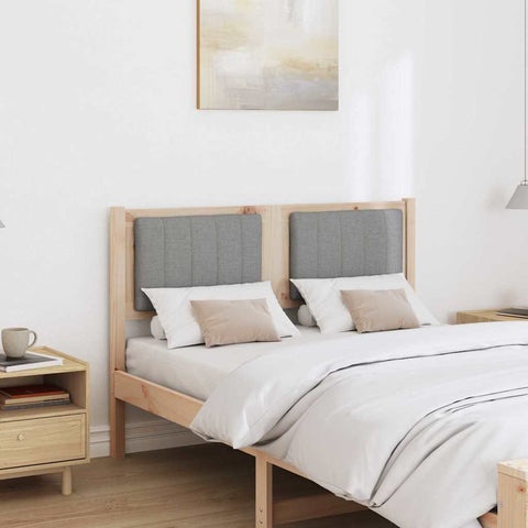 vidaXL Upholstered Headboard Brown 120 cm Solid Pine Wood