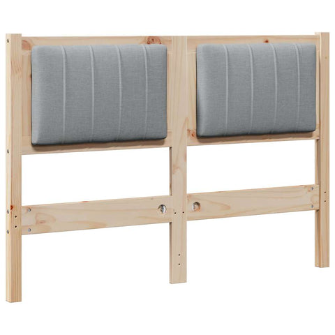 vidaXL Upholstered Headboard Brown 120 cm Solid Pine Wood