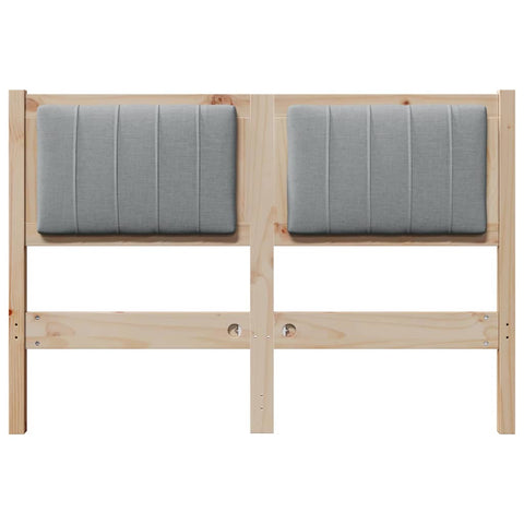 vidaXL Upholstered Headboard Brown 120 cm Solid Pine Wood