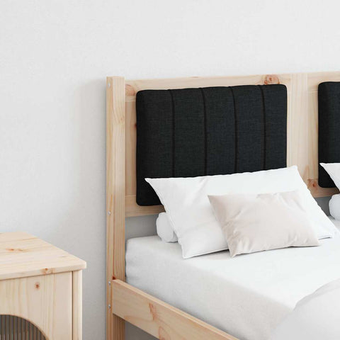 vidaXL Upholstered Headboard Brown 120 cm Solid Pine Wood