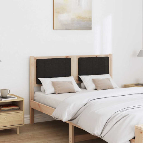 vidaXL Upholstered Headboard Brown 120 cm Solid Pine Wood