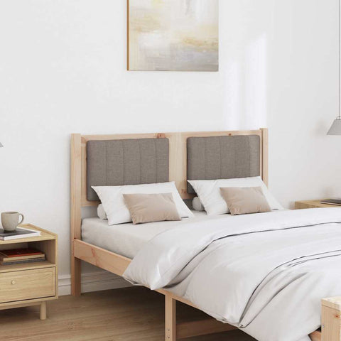 vidaXL Upholstered Headboard Brown 120 cm Solid Pine Wood