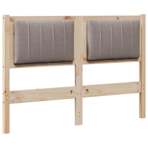 vidaXL Upholstered Headboard Brown 120 cm Solid Pine Wood
