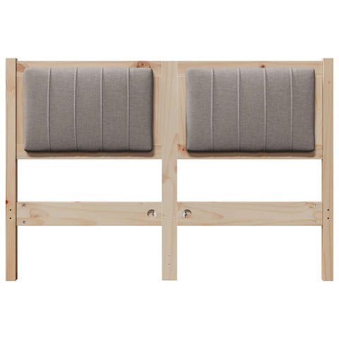 vidaXL Upholstered Headboard Brown 120 cm Solid Pine Wood