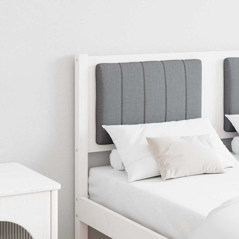 vidaXL Upholstered Headboard White 120 cm Solid Pine Wood