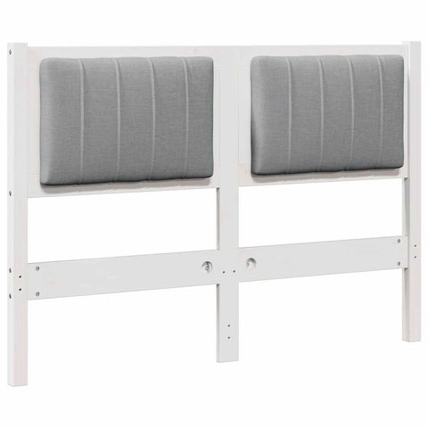 vidaXL Upholstered Headboard White 120 cm Solid Pine Wood