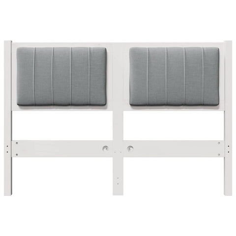 vidaXL Upholstered Headboard White 120 cm Solid Pine Wood