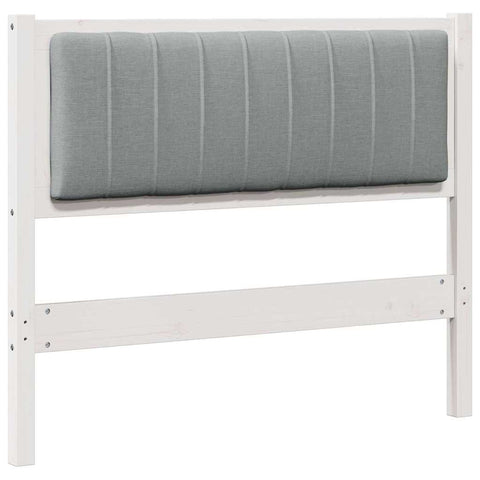 vidaXL Upholstered Headboard White 100 cm Solid Pine Wood