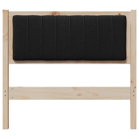 vidaXL Upholstered Headboard Brown 90 cm Solid Pine Wood
