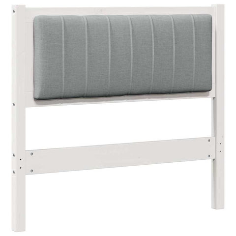 vidaXL Upholstered Headboard White 90 cm Solid Pine Wood