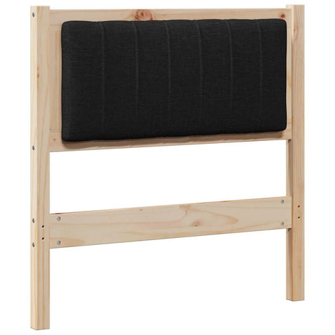 vidaXL Upholstered Headboard Brown 80 cm Solid Pine Wood
