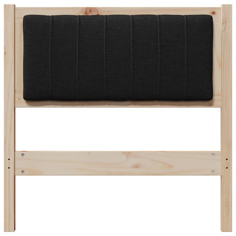 vidaXL Upholstered Headboard Brown 80 cm Solid Pine Wood