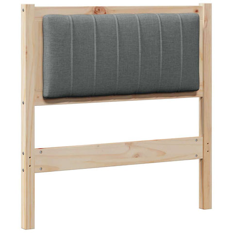vidaXL Upholstered Headboard Brown 75 cm Solid Pine Wood