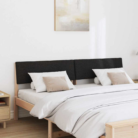 vidaXL Upholstered Headboard Black 180 cm Solid Pine Wood