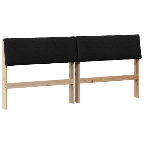 vidaXL Upholstered Headboard Black 180 cm Solid Pine Wood