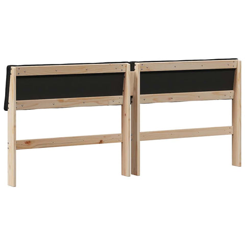 vidaXL Upholstered Headboard Black 180 cm Solid Pine Wood