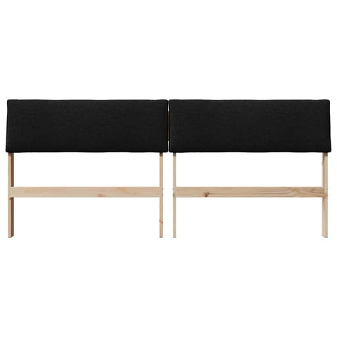 vidaXL Upholstered Headboard Black 180 cm Solid Pine Wood