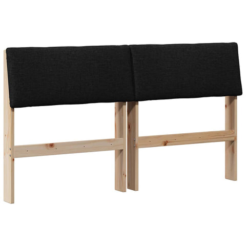 vidaXL Upholstered Headboard Black 160 cm Solid Pine Wood