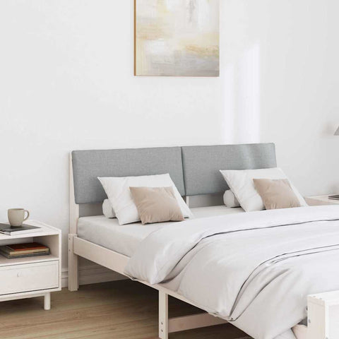 vidaXL Upholstered Headboard Light Grey 160 cm Solid Pine Wood