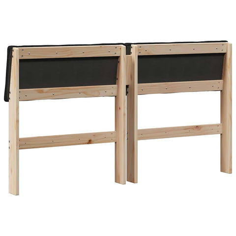 vidaXL Upholstered Headboard Black 150 cm Solid Pine Wood