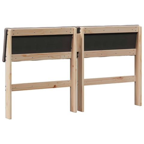 vidaXL Upholstered Headboard Taupe 150 cm Solid Pine Wood