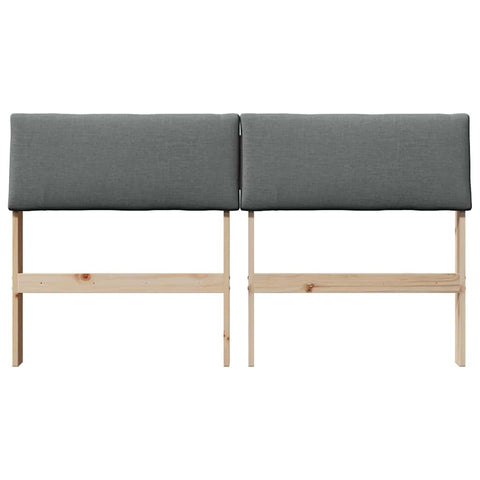 vidaXL Upholstered Headboard Dark Grey 140 cm Solid Pine Wood