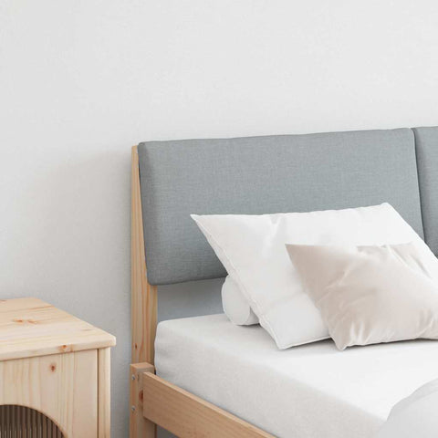 vidaXL Upholstered Headboard Light Grey 135 cm Solid Pine Wood