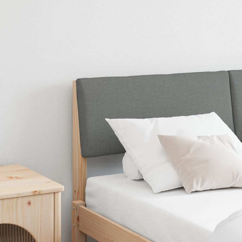 vidaXL Upholstered Headboard Dark Grey 135 cm Solid Pine Wood