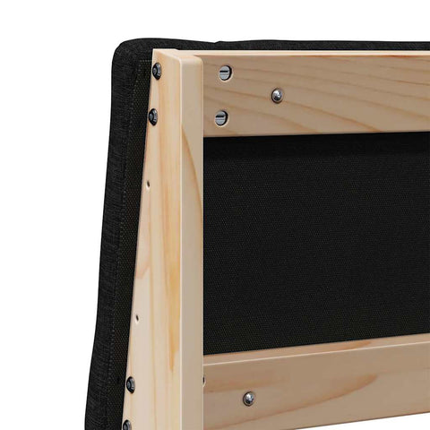 vidaXL Upholstered Headboard Black 135 cm Solid Pine Wood