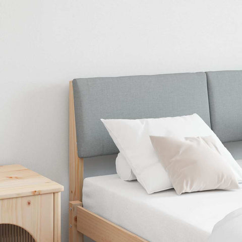 vidaXL Upholstered Headboard Light Grey 120 cm Solid Pine Wood