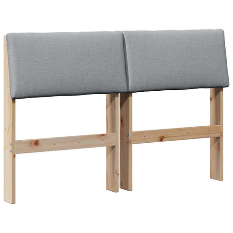 vidaXL Upholstered Headboard Light Grey 120 cm Solid Pine Wood