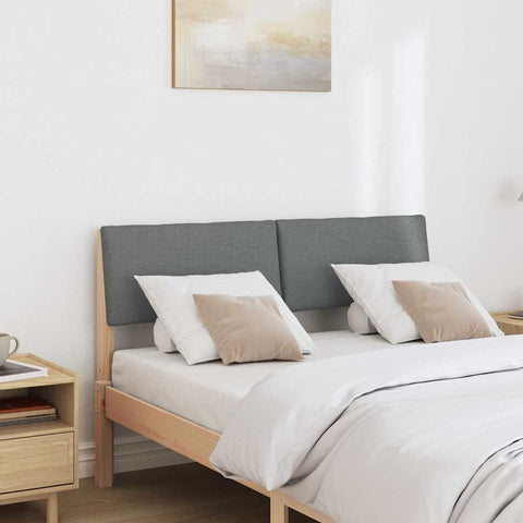 vidaXL Upholstered Headboard Dark Grey 120 cm Solid Pine Wood